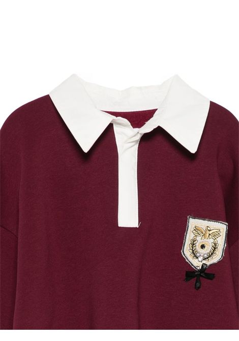 Felpa modello polo Lù-Lù BY MISS GRANT | LL3836BORDEAUX